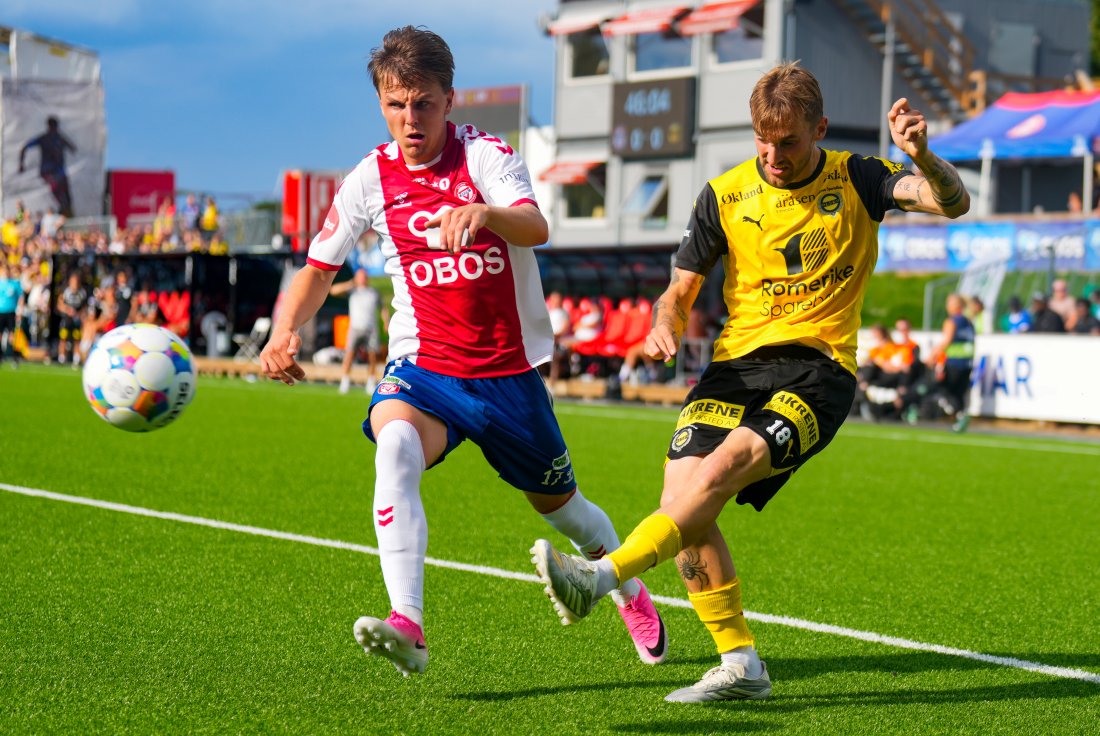 <em>Julian Gonstad fikk sin debut i KFUM-drakt. Foto: Heiko Junge / NTB</em>