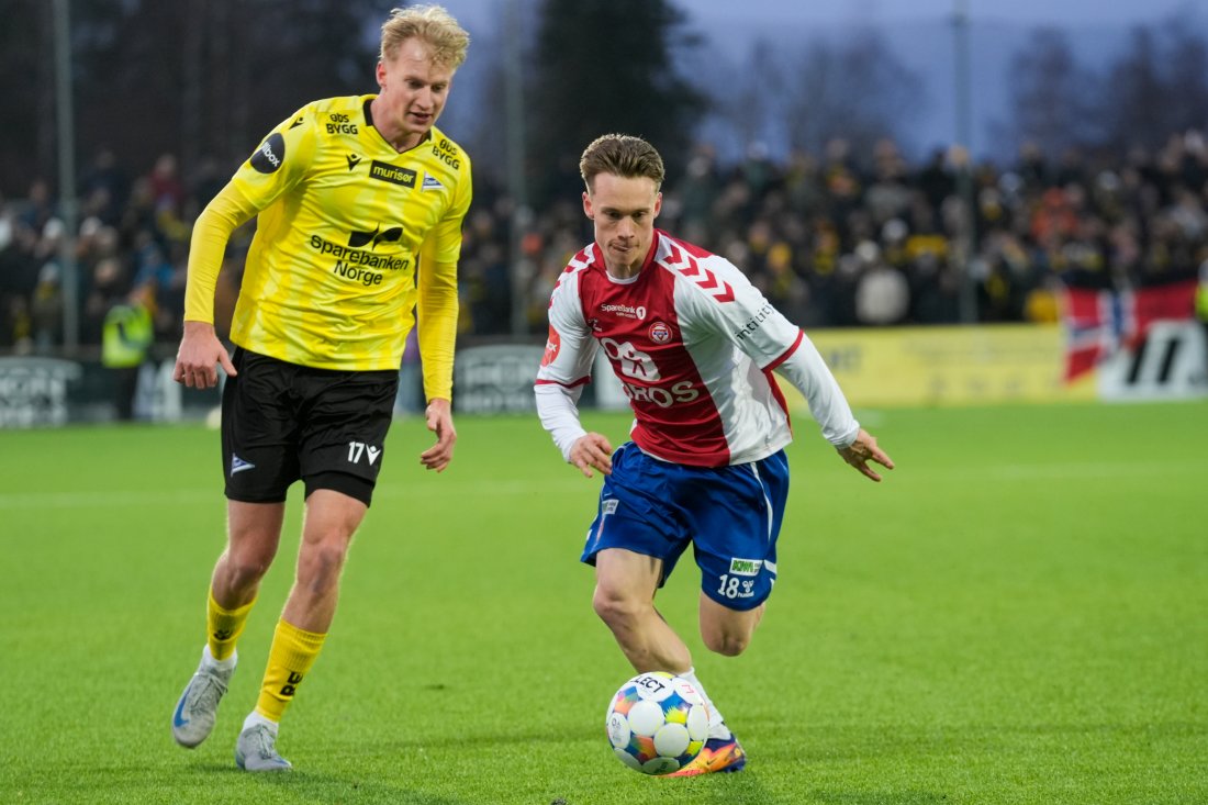 <em>Rasmus Eggen Vinge er en av flere som har fått en god start på sin KFUM-karriere. Torsdag gir vi gass mot FFK. Foto: Terje Bendiksby / NTB</em>