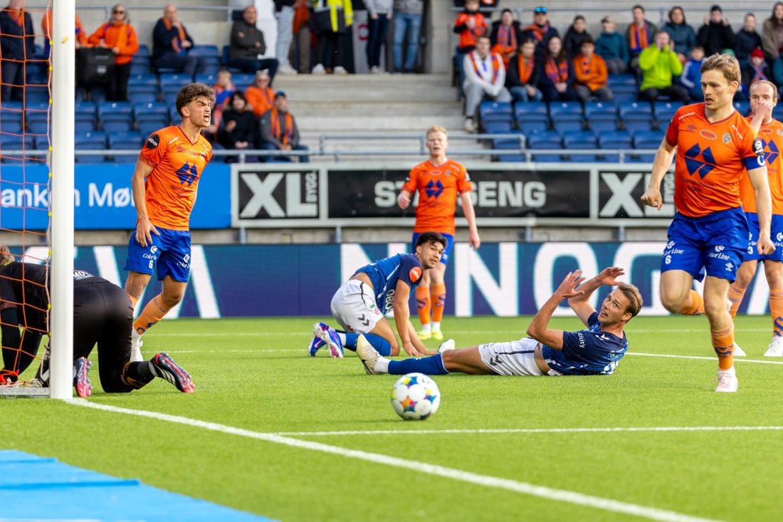 <em>Grødem var nære på en matchvinnerscoring på overtid. Foto: Frederik Ringnes / NTB</em>