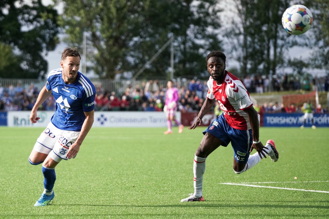 <em>Det endte 2-4 da lagene møttes på Ekeberg for noen uker siden, men våre to eliteseriebesøk i Molde har endt med KFUM-seier. Foto: Thomas Fure / NTB</em>