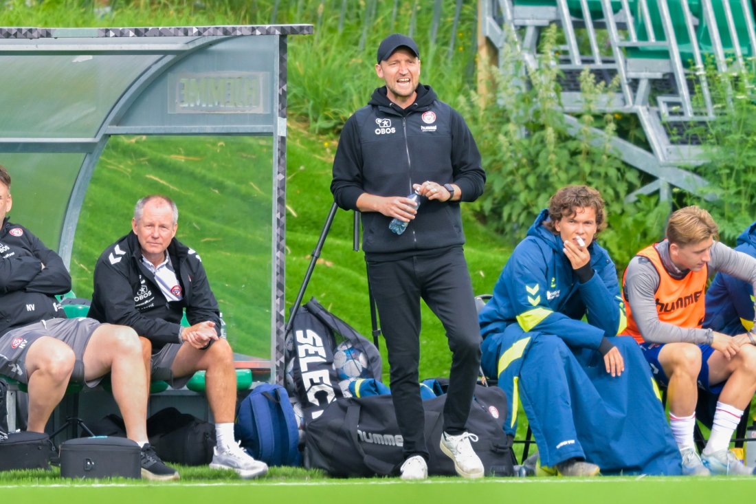 <em>Johannes Moesgaard var en lettet mann etter tidenes KFUM-seier på Ekeberg. Foto: Annika Byrde / NTB</em>